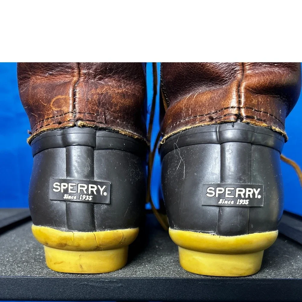 Sperry Saltwater Duck Waterproof Boots Sz 6.5M Leather Outdoor Insulation Winter